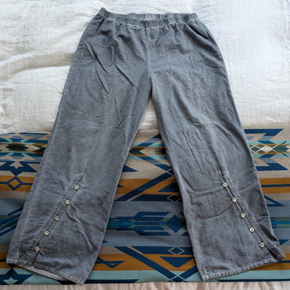 Soft Surroundings Blue Gray Wide Leg Pants